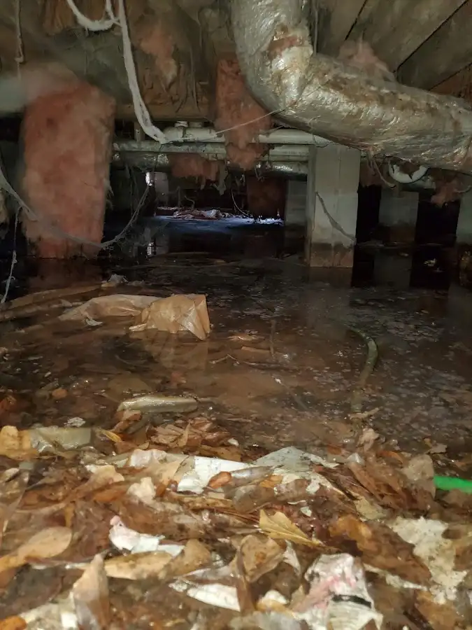 Crawl space flood assessment for Commercial Water Damage Restoration in Beaver Dam